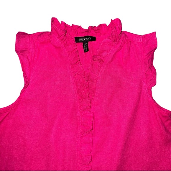 Ellen Tracy top ruffled collar size small - Picture 2 of 6